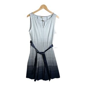 Haani Women's Fit &‎ Flare Blue and White Dress Size Medium NWT